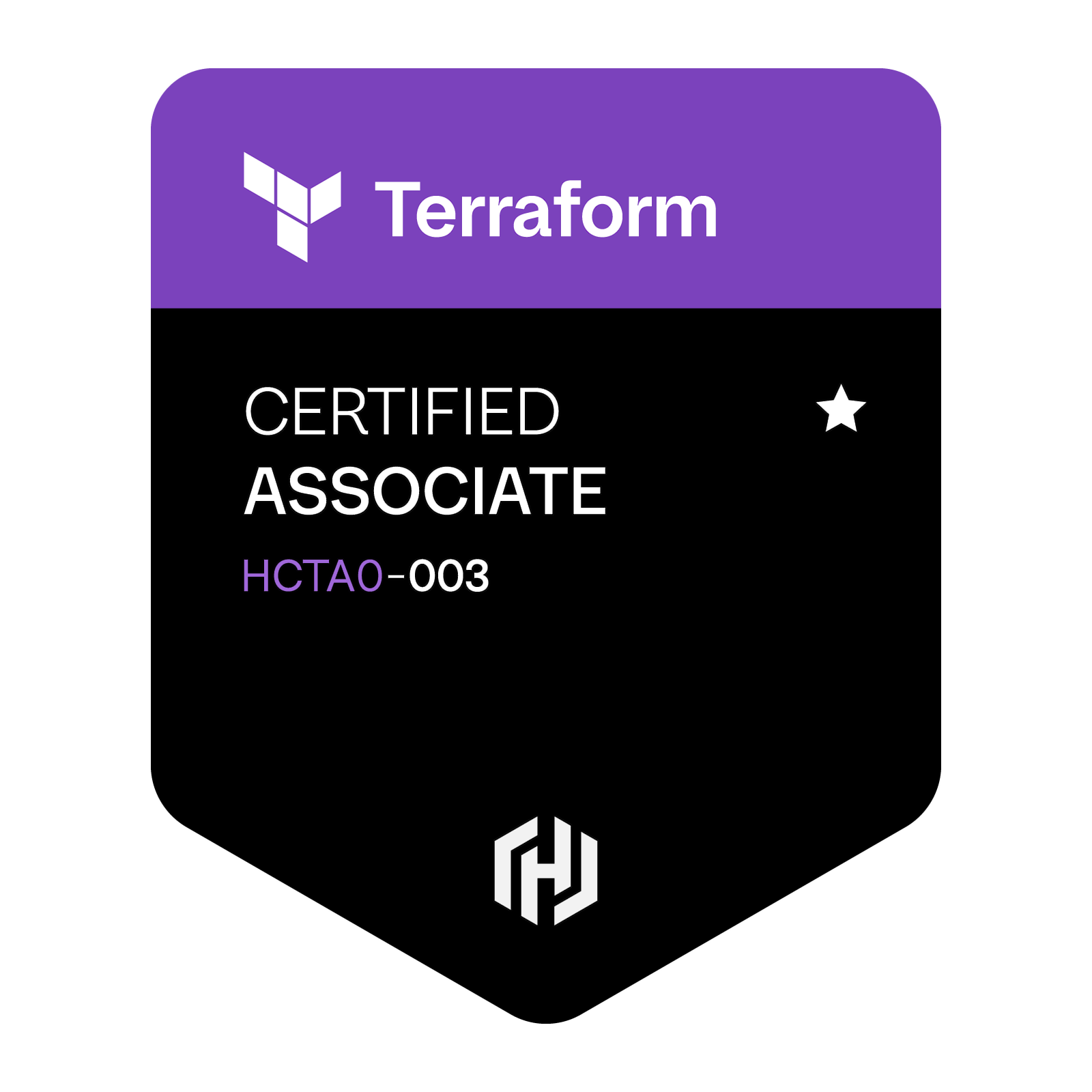 HashiCorp Certified: Terraform Associate badge